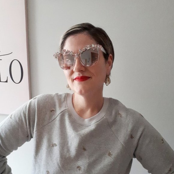 NWT Rococo Sand grey glitter sequin sweatshirt - Picture 3 of 6